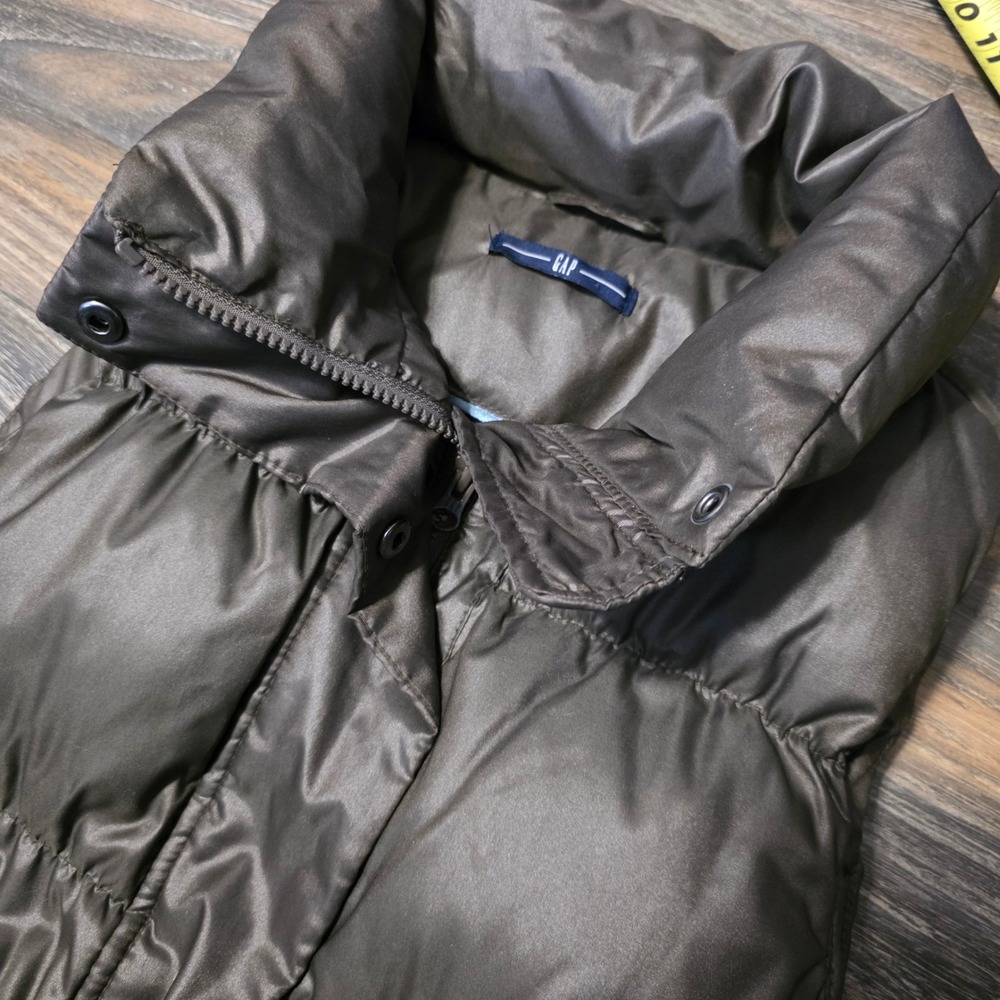 GAP Womens Brown Puffer Vest‎ Quilted Sleeveless Down Fill Size M